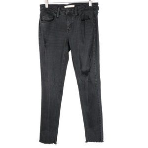 Daytrip Lynx Ankle Skinny Jeans Women's 28 Black Wash Destroyed Style